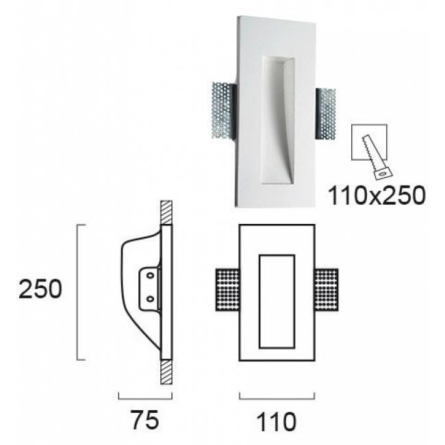 Σποτ Χωνευτό LED 1W 3000k Λευκός Γύψος Aster 4086600 VIOKEF