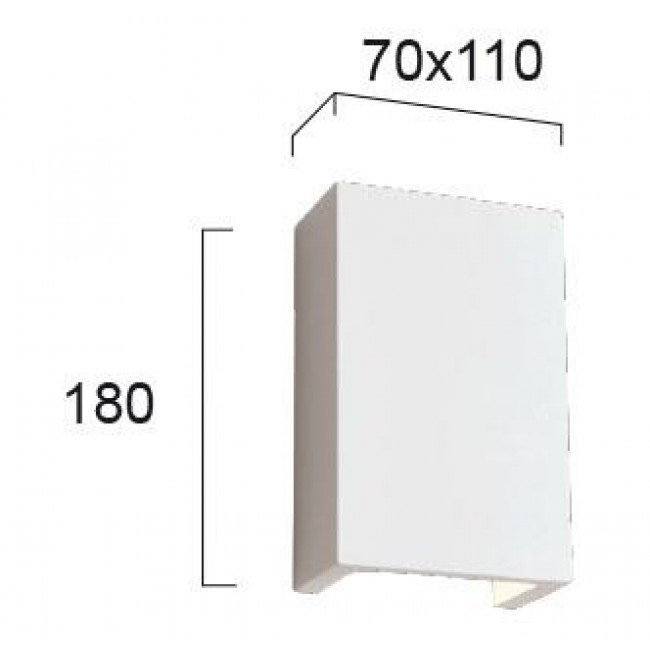 Απλίκα G9 Λευκός Γύψος Up-Down Rectangle Ceramic 4097100 VIOKEF