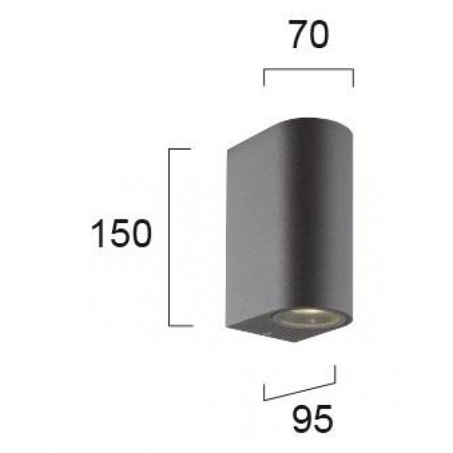 Σποτ Επίτοιχο GU10 Ανθρακί Tilos 4099600 VIOKEF