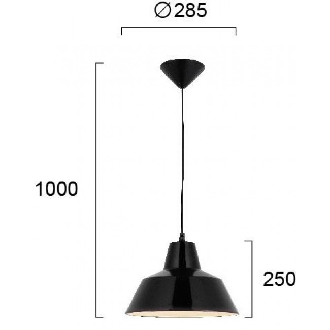Φωτιστικό Μονόφωτο E27 Μαύρο Glen 4105602 VIOKEF