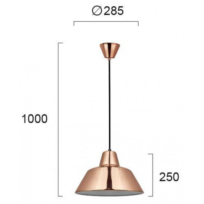 Φωτιστικό Μονόφωτο E27 Χαλκός Glen 4105603 VIOKEF