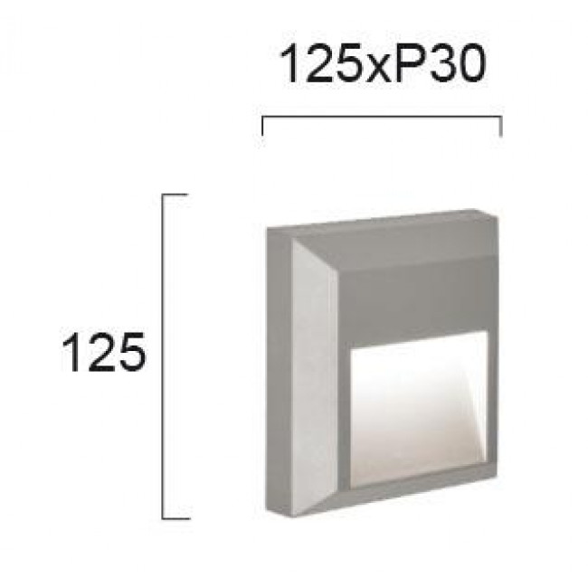 Απλίκα LED 1.5W 3000k Γκρί Leros Plus 4137800 VIOKEF