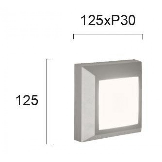Απλίκα LED 3.5W 3000k Γκρι Leros Plus 4137900 VIOKEF
