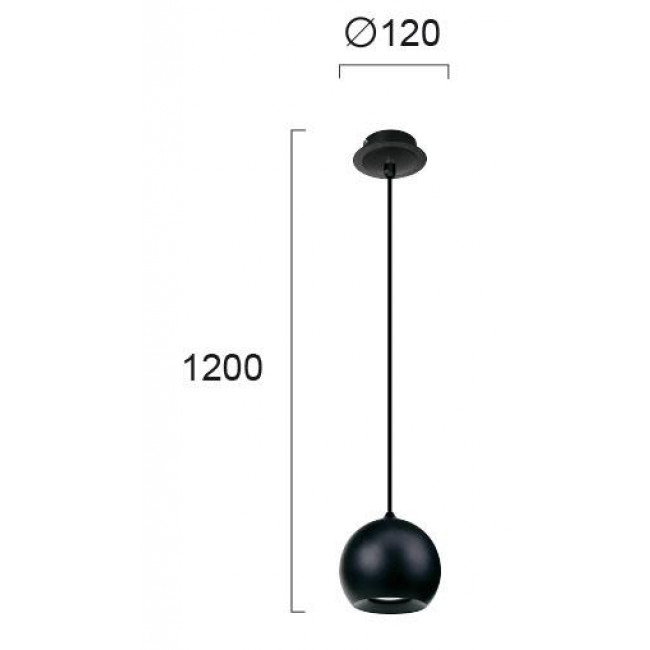Φωτιστικό Μονόφωτο GU10 Μαύρο Ball 4141400 VIOKEF