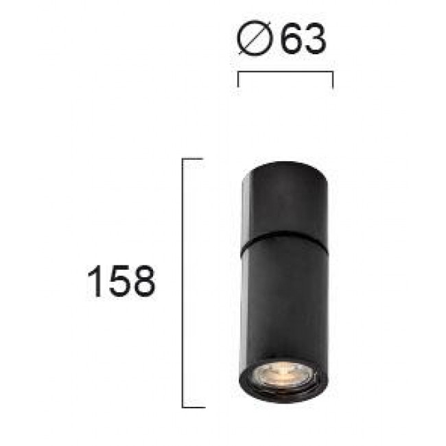 Σποτ Οροφής GU10 Μαύρο Nobby 4157101 VIOKEF