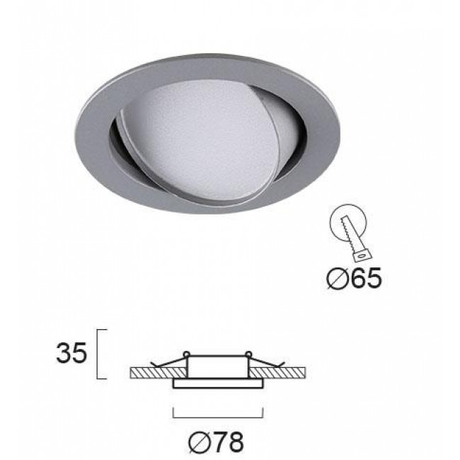 Σπότ Χωνευτό LED 4W 3000k Γκρί Nox 4157201 VIOKEF