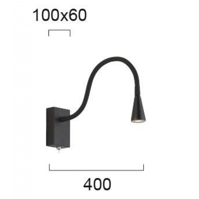 Σπότ Επίτοιχο LED 3W 3000k Μαύρο Koko 4157500 VIOKEF