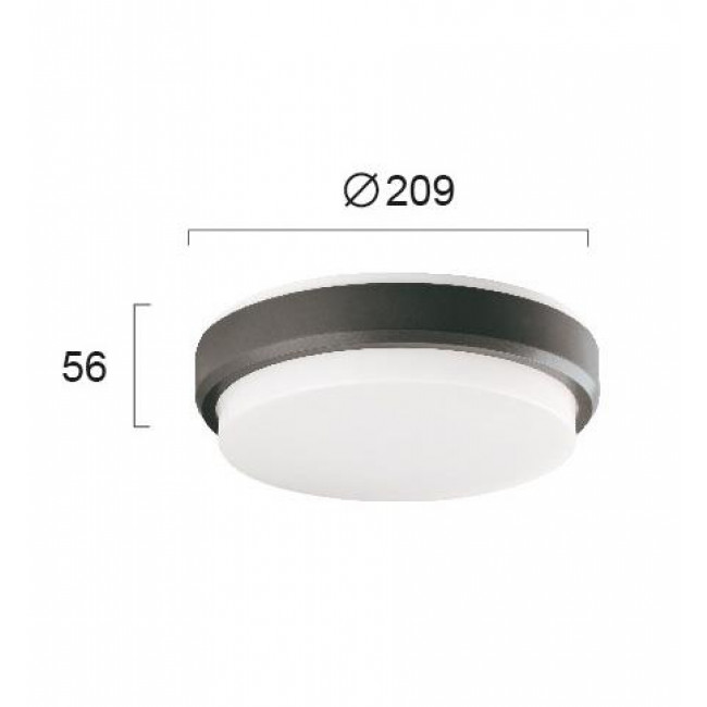 Πλαφονιέρα LED 10W 3000k Ανθρακί Tinos 4171701 VIOKEF