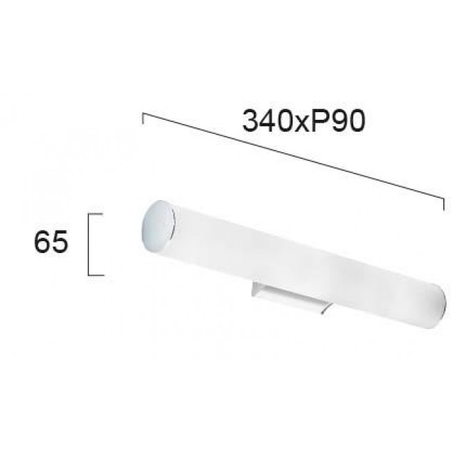 Απλίκα Μπάνιου LED 10W 3000k Χρώμιο Και Γυαλί Λευκό IP44  Fibi 4181300 VIOKEF