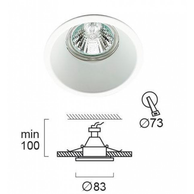 Σπότ Χωνευτό GU10 Λευκό Σταθερό Rob 4182900 VIOKEF
