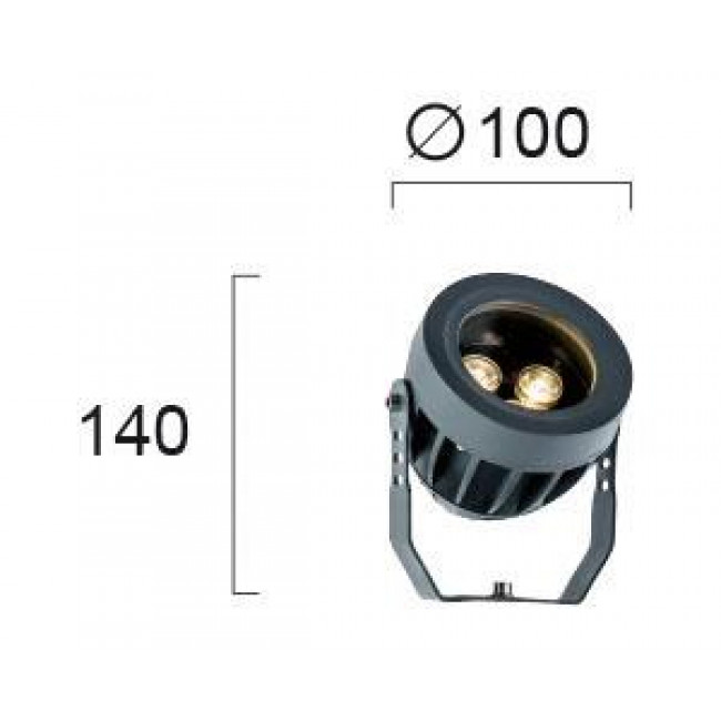 Σποτ Επίτοιχο LED 3W 3000k Ανθρακί Ermis 4205000 VIOKEF