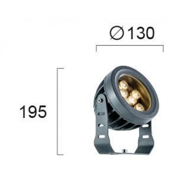 Σποτ Επίτοιχο LED 9W 3000k Ανθρακί Ermis 4205100 VIOKEF