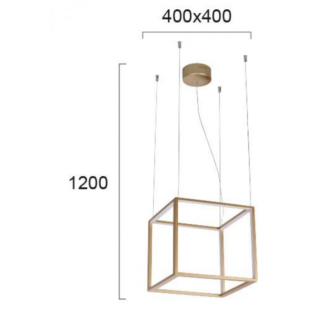 Φωτιστικό LED 36W 3000k Χρυσό Gold Cube 4207100 VIOKEF