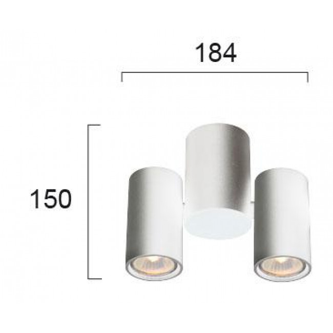 Σποτ Οροφής Δίφωτο GU10 Λευκό Nobby 4207900 VIOKEF