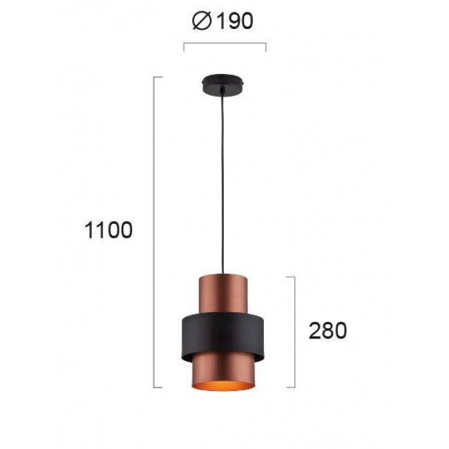 Φωτιστικό Μονόφωτο E27 Μαύρο Και Χαλκός Dexter 4215800 VIOKEF