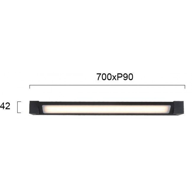 Απλίκα LED 20W 3000k Μαύρο Valse 4220201 VIOKEF