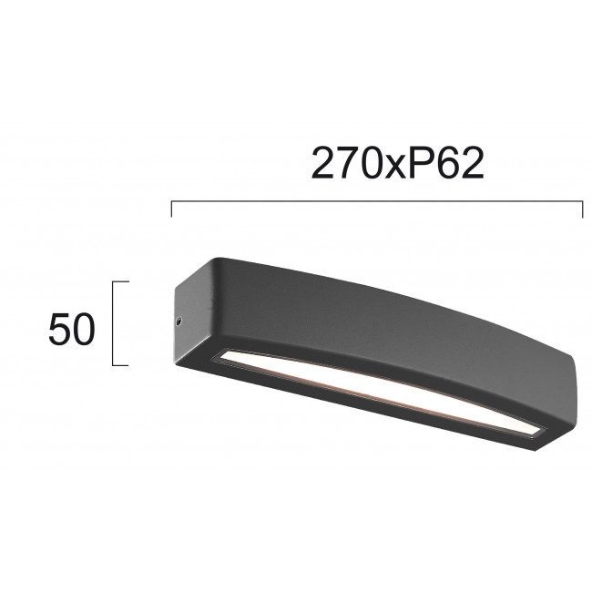 Απλίκα LED 12W 3000K Ανθρακί Rio 4223301 VIOKEF