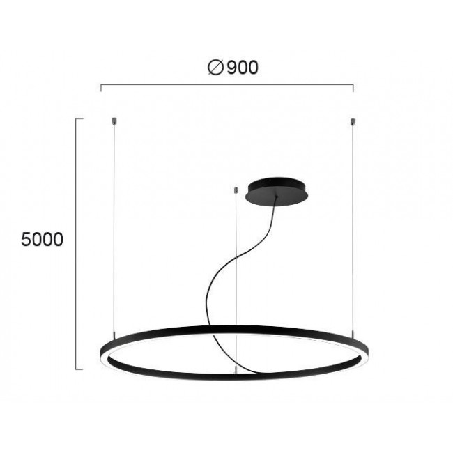 Φωτιστικό LED 46W 3000k Μαύρο Verdi 4224101 VIOKEF