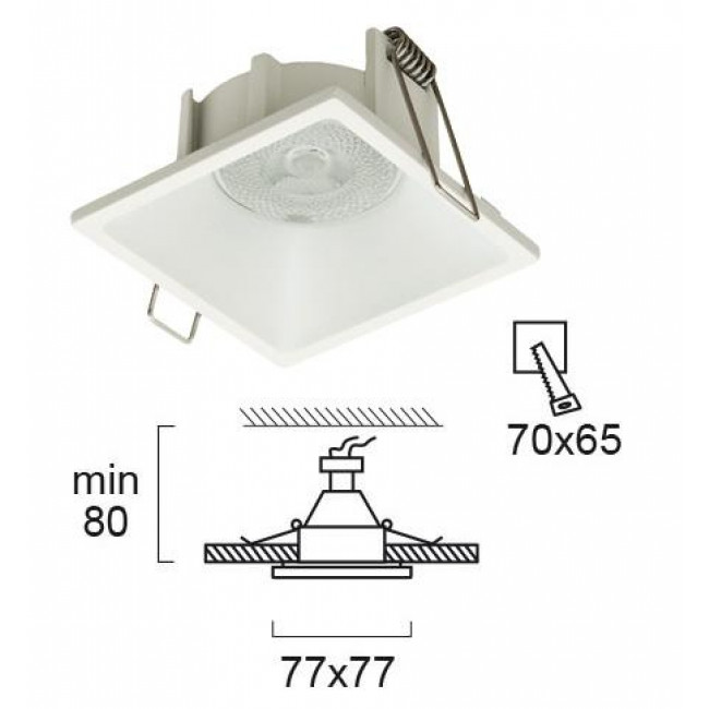 Σπότ Χωνευτό GU10 Λευκό Σταθερό Fino 4225000 VIOKEF