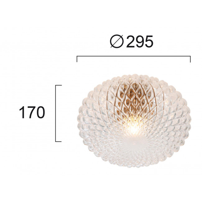 Πλαφονιέρα E27 Χρυσό Και Διάφανο Ester 4225800 VIOKEF