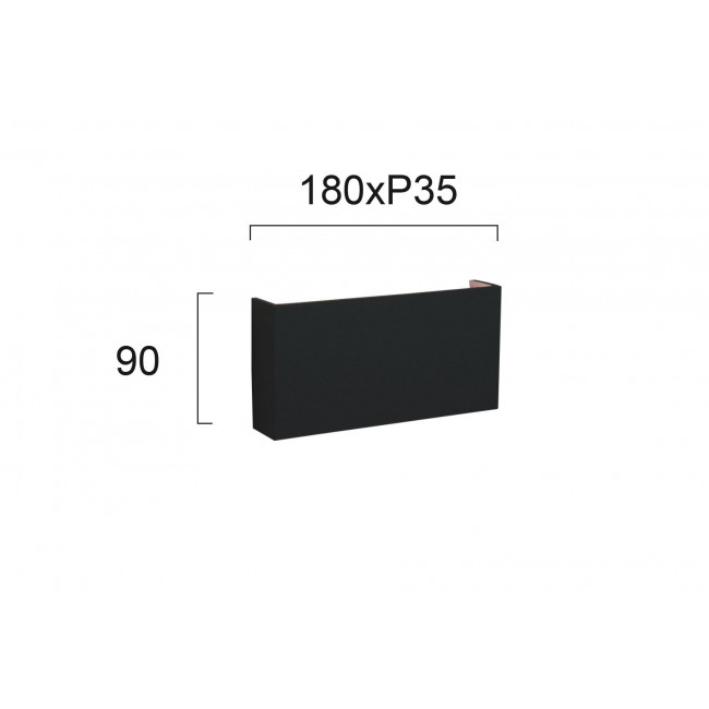 Απλίκα LED 10W 3000K Μαύρο Quadro 4226200 VIOKEF