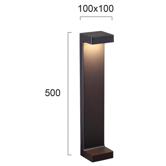 Φωτιστικό Κολώνα LED 9W 3000k Μαύρο Quadro 4226400 VIOKEF