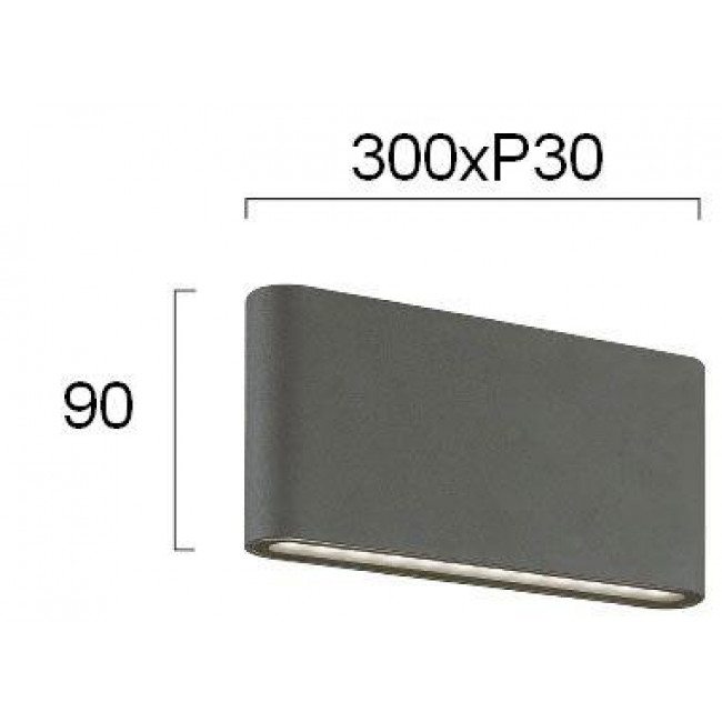 Απλίκα LED 22W 3000K Ανθρακί Argon 4226701 VIOKEF