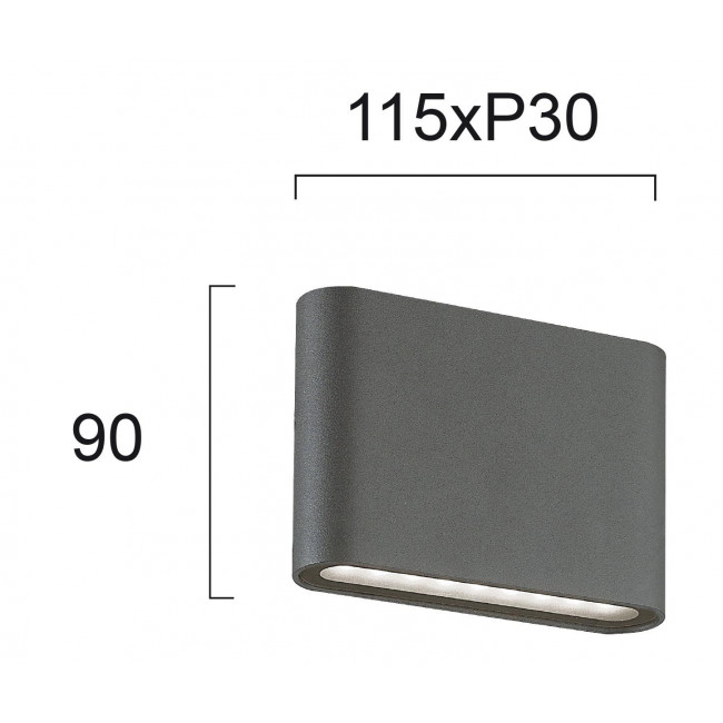 Απλίκα LED 3W 3000k Ανθρακί Argon 4226801 VIOKEF