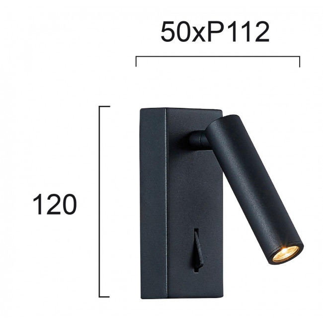 Σποτ Επίτοιχο LED 3W 3000K Μαύρο Zen 4229301 VIOKEF