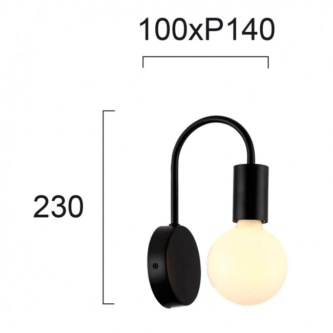 Απλίκα E27 Μαύρό Jane 4232900 VIOKEF