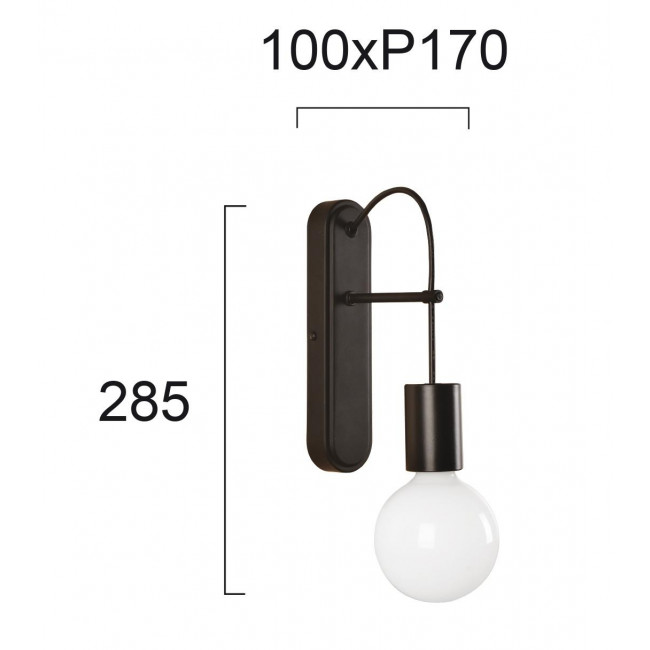 Απλίκα E27 Μαύρο Gloria 4234100 VIOKEF