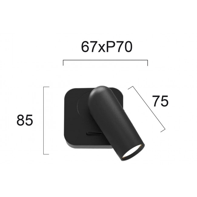 Σποτ Επίτοιχο LED 3W 3000K Μαύρο Emma 4235001 VIOKEF