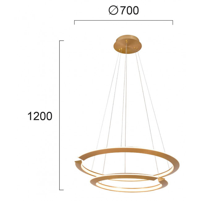 Φωτιστικό LED 72W 3000k Χρυσό Merilin 4237400 VIOKEF