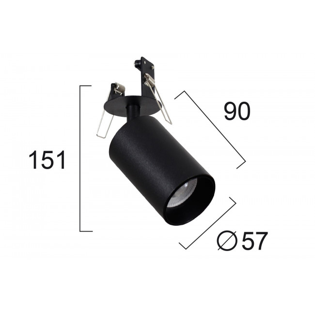 Σπότ Χωνευτό GU10 Μαύρο Κινητό Stage 4241001 VIOKEF