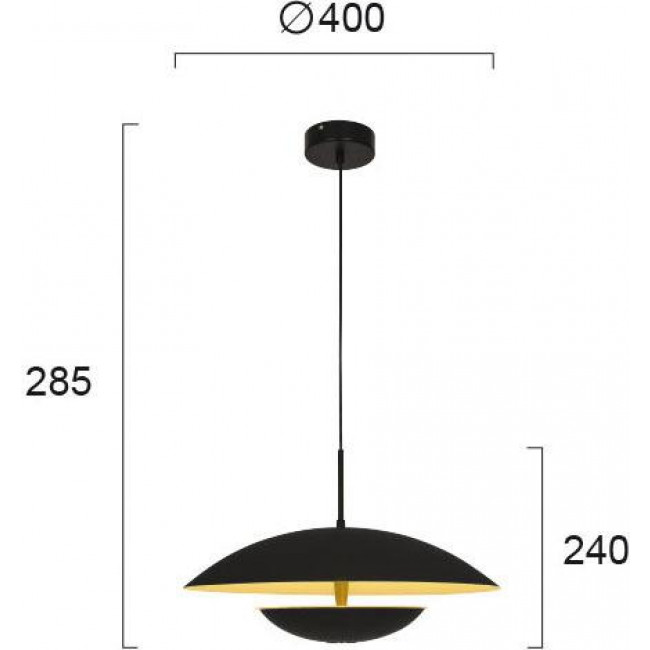 Φωτιστικό LED 16W 3000k Μαύρο Και Χρυσό Monica 4242200 VIOKEF