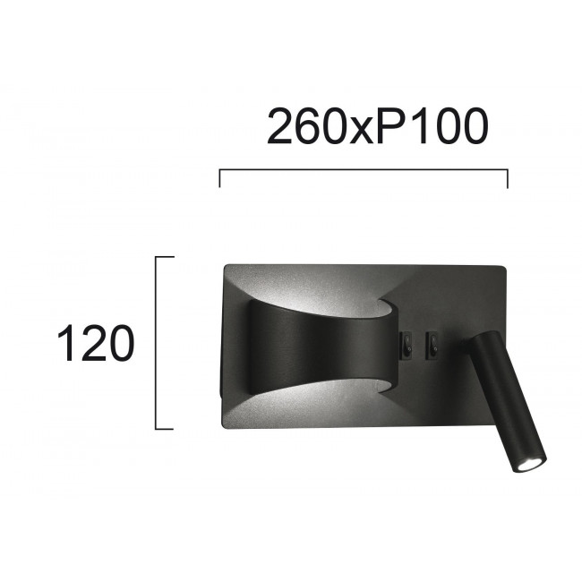 Απλίκα LED 8W 3000K Μαύρο Jake 4243300 VIOKEF