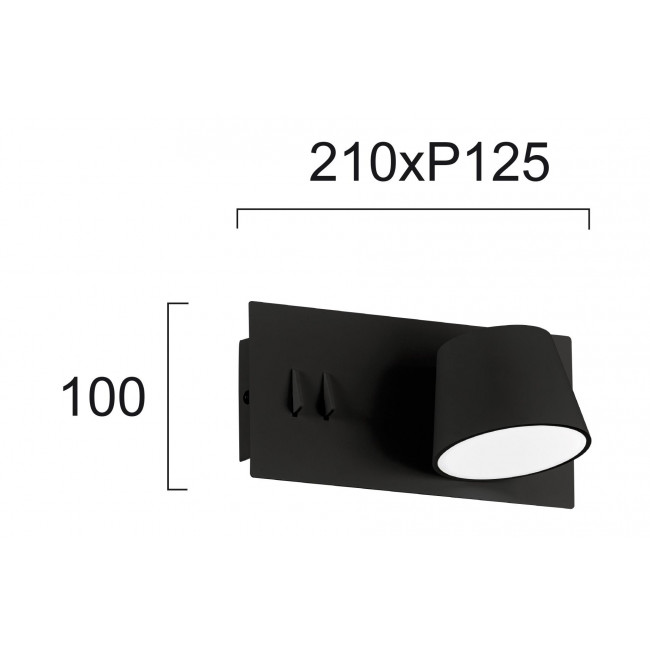 Απλίκα LED 18W 3000k Μαύρο Sam 4243400 VIOKEF