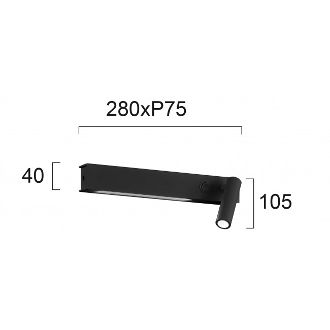Απλίκα LED 9W 3000K Μαύρο Molly 4243501 VIOKEF