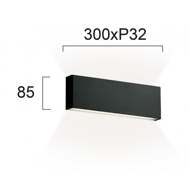 Απλίκα LED 12W 3000k Μαύρό Hugo 4243601 VIOKEF