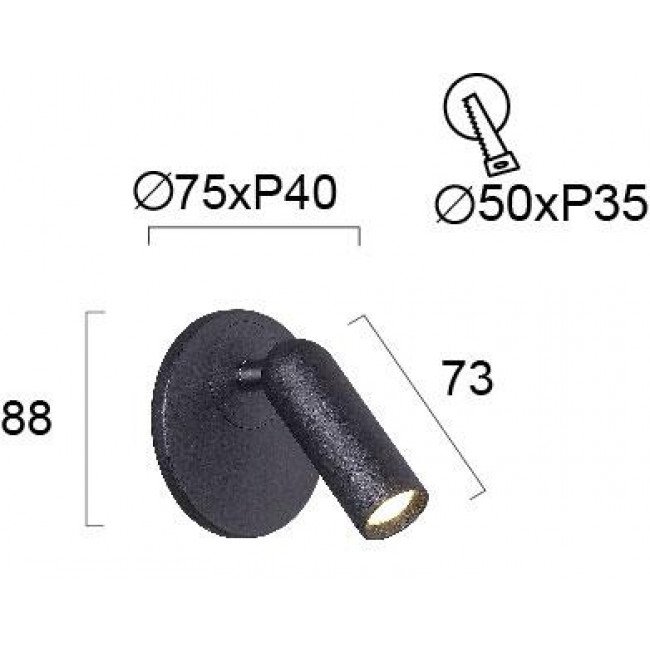 Σπότ Χωνευτό LED 3W 3000k Μαύρο Emma 4244701 VIOKEF
