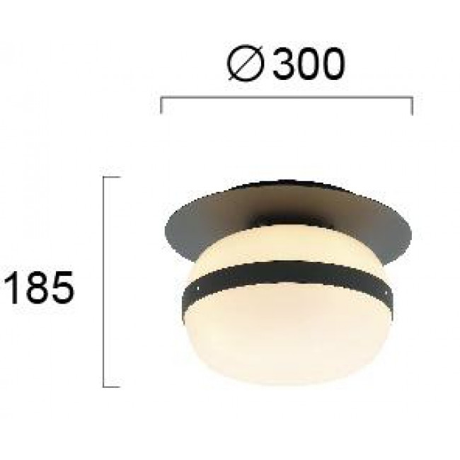 Πλαφονιέρα E27 Μαύρο Και Λευκό Palma 4245700 VIOKEF