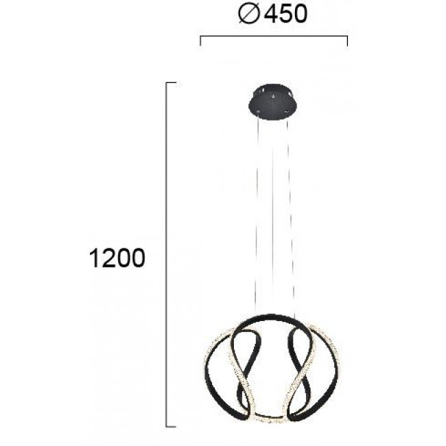 Φωτιστικό LED 42W 3000k Μαύρο Berlin 4247400 VIOKEF