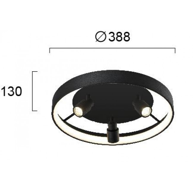 Φωτιστικό LED 30W 3000k Μαύρο Denis 4250700 VIOKEF