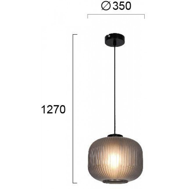 Φωτιστικό Μονόφωτο E27 Μαύρο Και Φυμέ Astor 4253001 VIOKEF