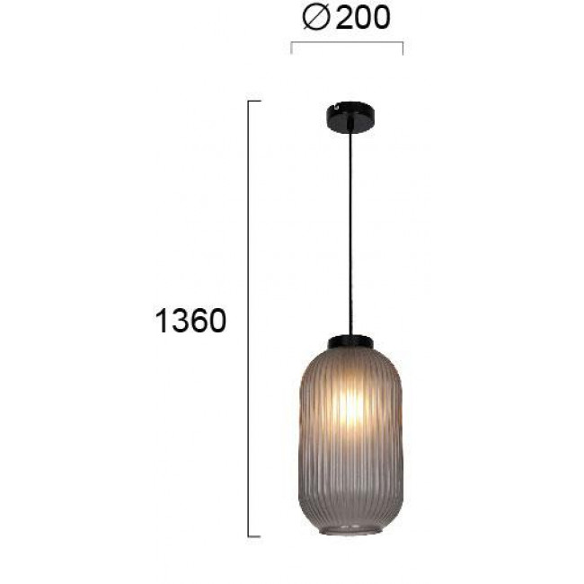 Φωτιστικό Μονόφωτο E27 Μαύρο Και Φυμέ Astor 4253101 VIOKEF