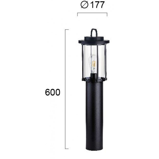 Φωτιστικό Κολώνα E27 Μαύρο Kimolos 4255400 VIOKEF