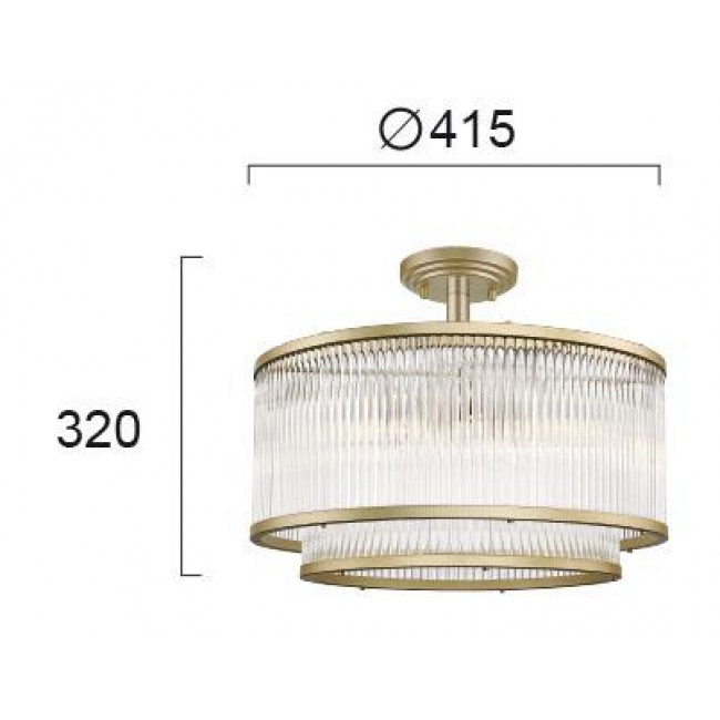 Φωτιστικό Εξάφωτο Ε14 Χρυσό Και Διάφανο Karolina 4258800 VIOKEF