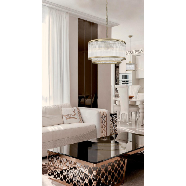 Φωτιστικό Μονόφωτο E14 Χρυσό Και Διάφανο Karolina 4259000 VIOKEF