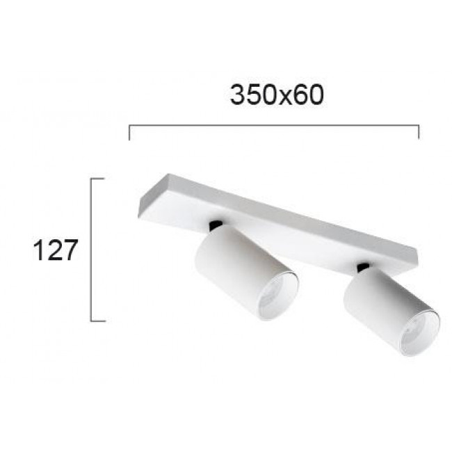Σπότ Οροφής Δίφωτο GU10 Λευκό Stage 4259700 VIOKEF
