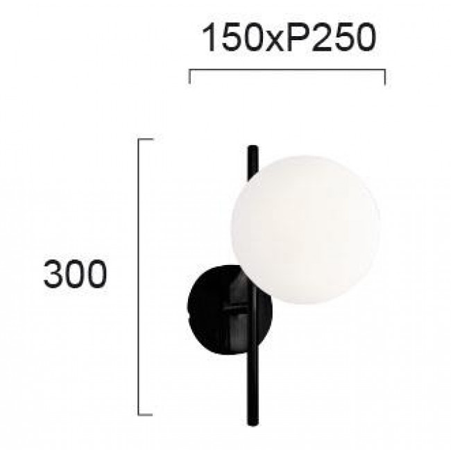 Απλίκα E14 Μαύρο Και Λευκό Floris 4260100 VIOKEF